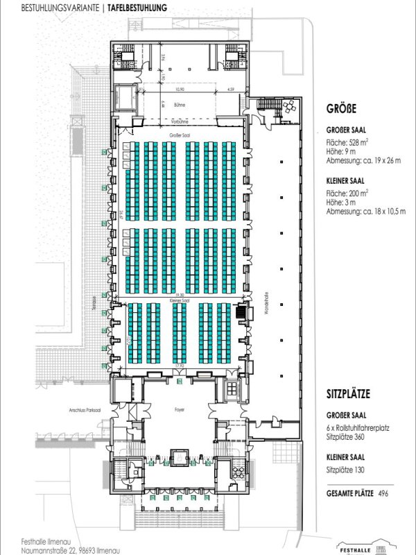 Festhalle Bestuhlungsplan Tafel