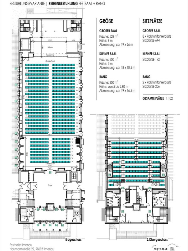 Festhalle Bestuhlungsplan Reihe GS+Rang