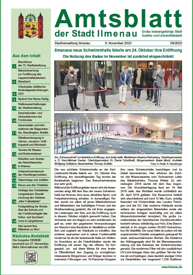 Amtsblatt 09/2020 vom 06.11.2020 (Titelseite)