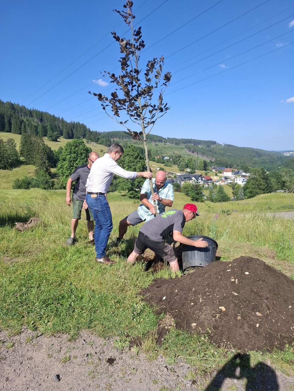 Baumpflanzung anlässlich der 675-Jahrfeier in Manebach