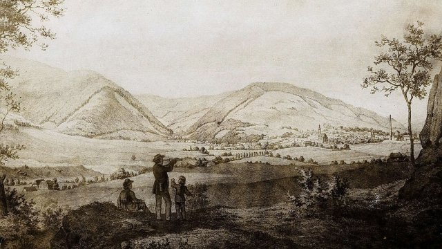 Blick von der Schillerhöhe nach Ilmenau (1860)