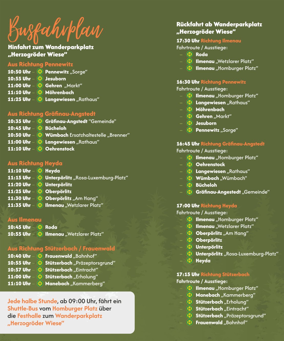 Busfahrplan 2025 Kickelhahnfest