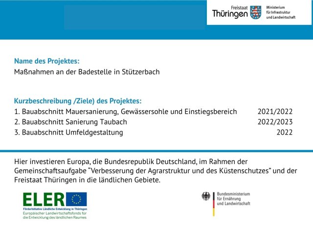 Förderschild Badestelle Stützerbach