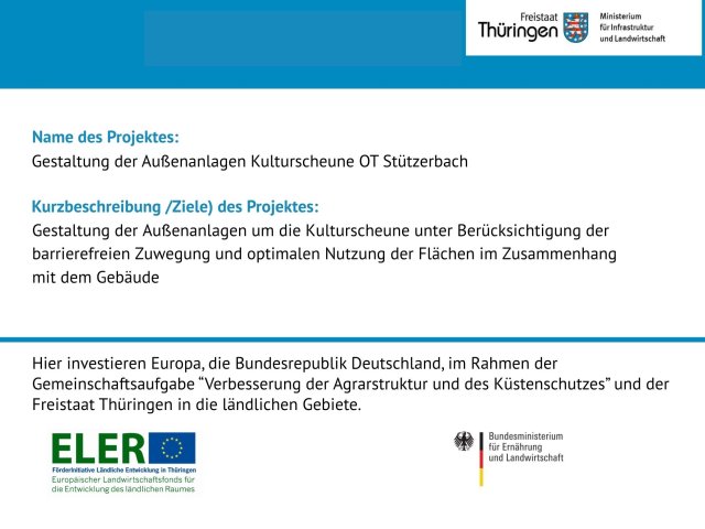 Förderschild Kulturscheune Stützerbach