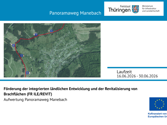 Förderschild Panoramaweg Manebach