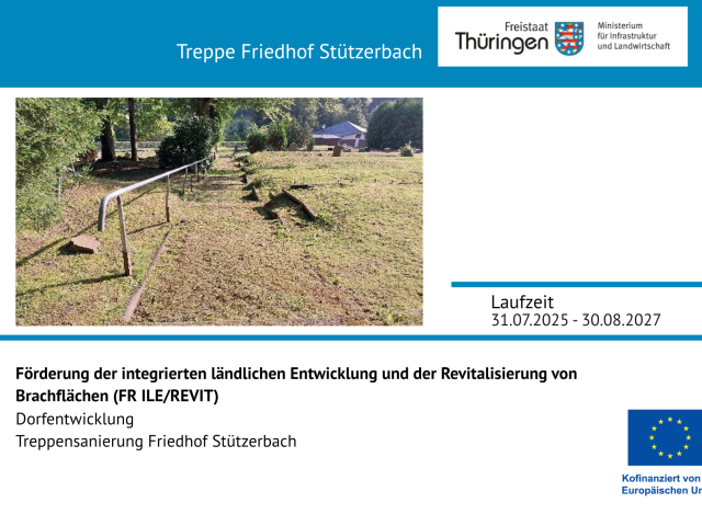 Förderschild Treppe Friedhof Stützerbach