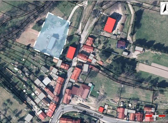 Abgrenzung räumlicher Geltungsbereich des vorhabenbezogenen Bebauungsplans Nr. 30 'Hinter der Kirche' (unmaßstäbliche Verkleinerung) 