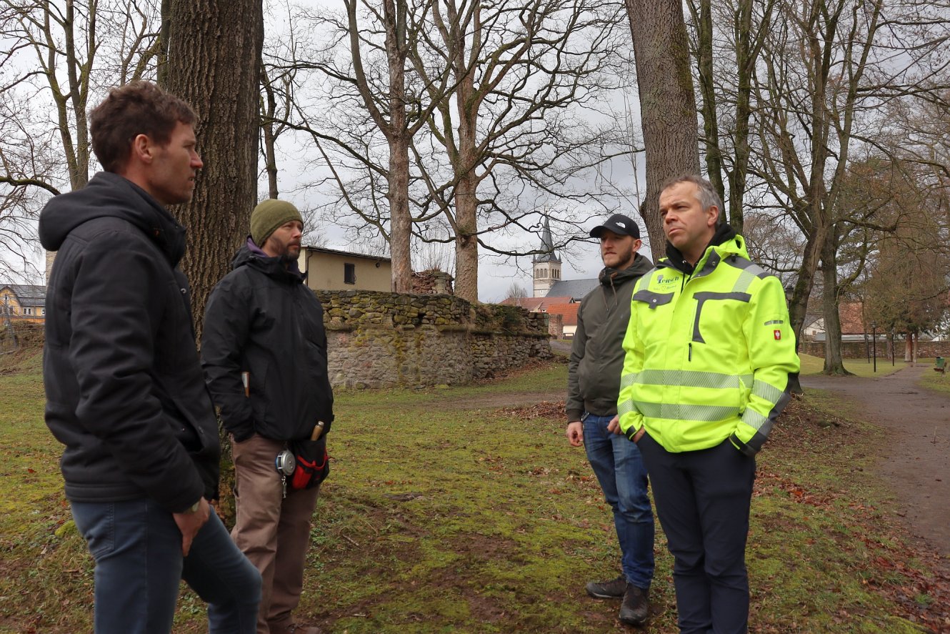 Besichtigung der Bäume im Schlosspark Gehren