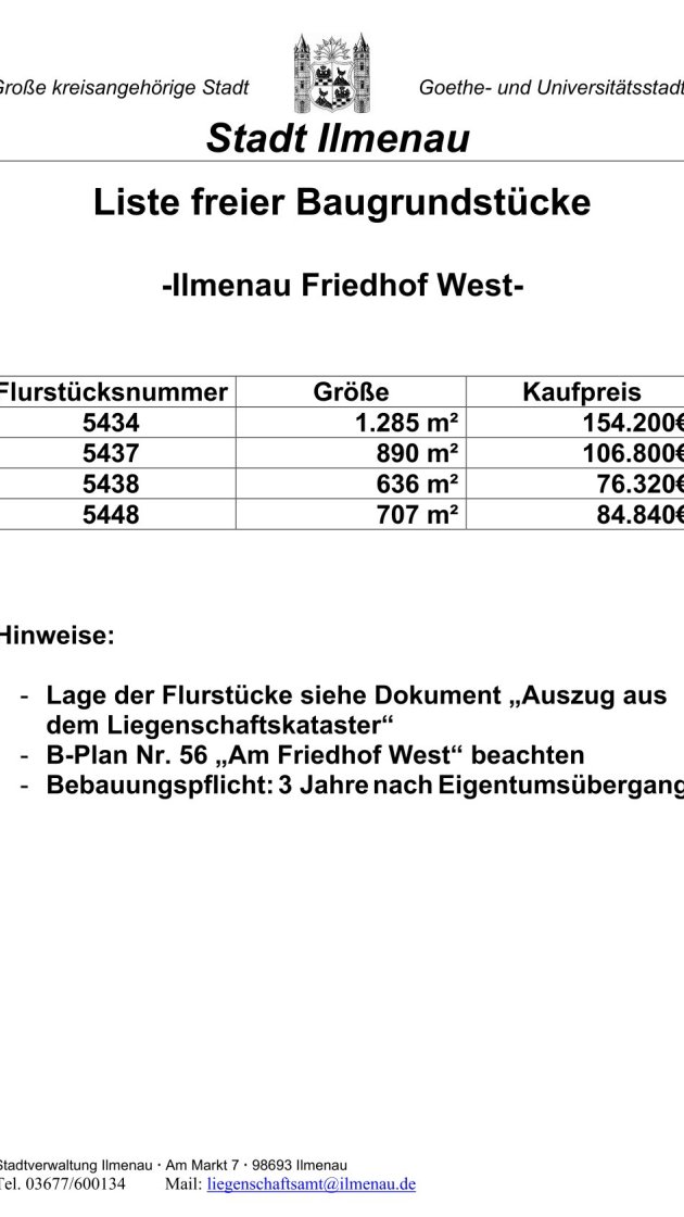 Freie Baugrundstücke