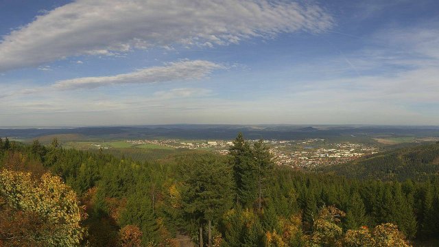 Panorama-Webcam auf dem Kickelhahn - Blick auf Ilmenau im Oktober
