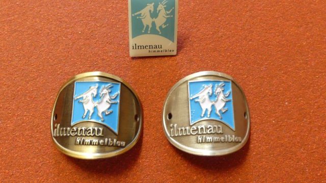   Ansteck- Pin und Stocknagel mit dem Logo 