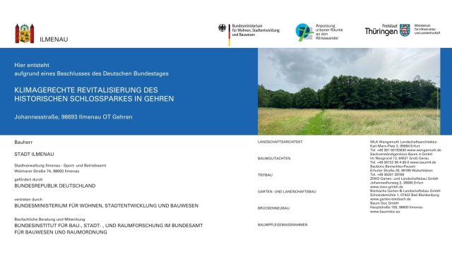 Revitalisierung Schlosspark Gehren Förderschild