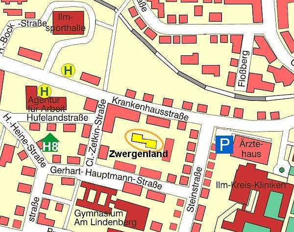 Stadtplanausschnitt Zwergenland