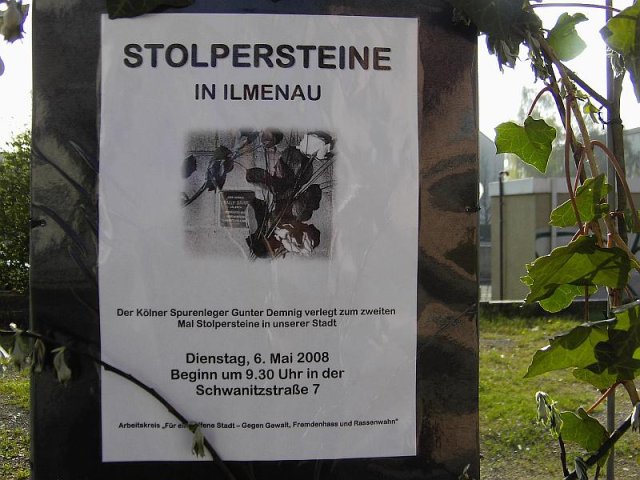 Verlegung der Stolpersteine im Jahr 2008