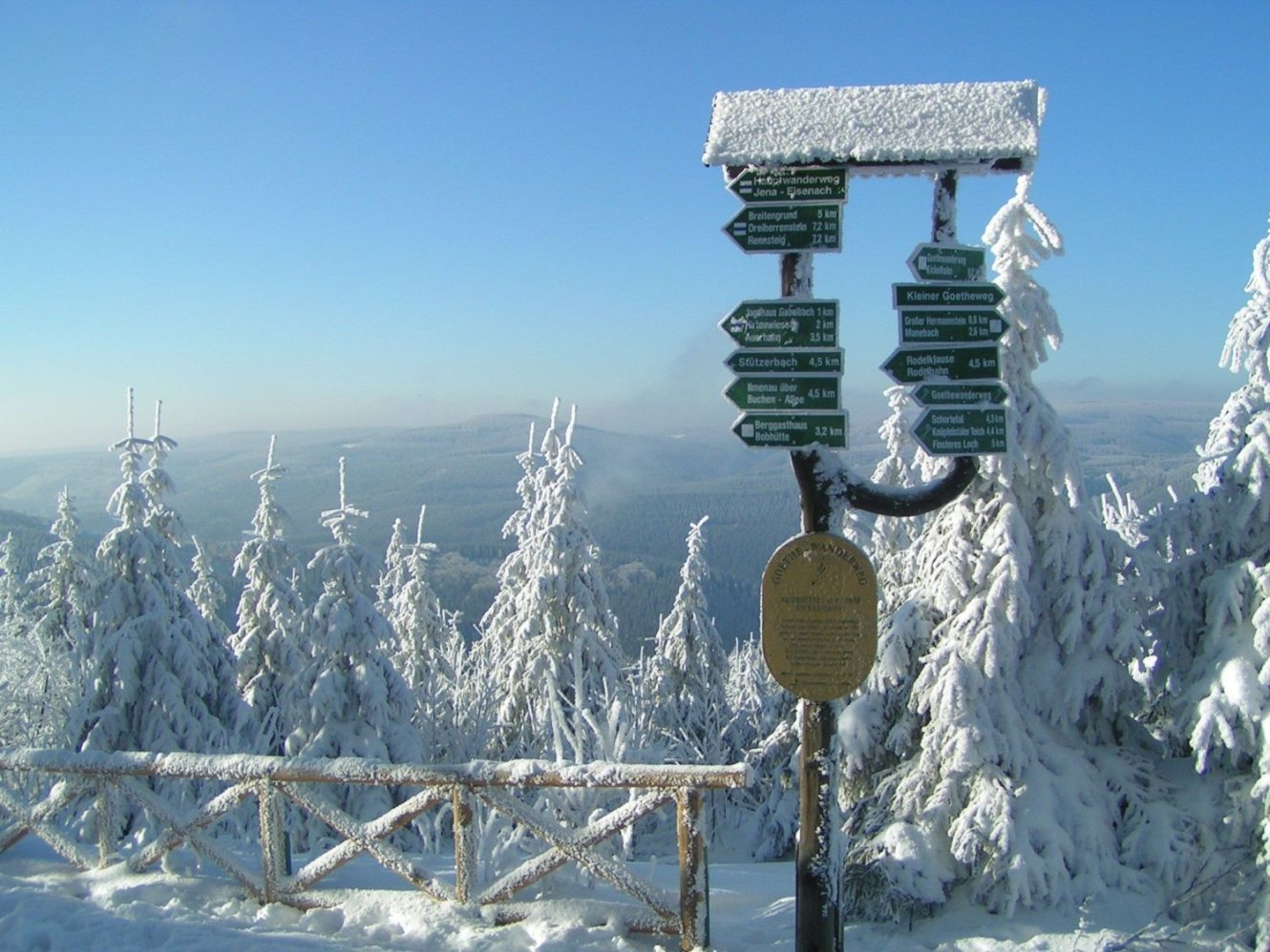 Winter Wegweiser Kickelhahn