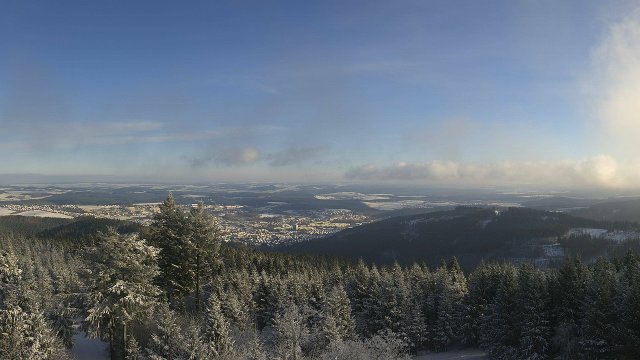 Panorama-Webcam auf dem Kickelhahn - Blick auf Ilmenau im Dezember