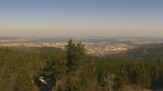 Panorama-Webcam auf dem Kickelhahn - Blick auf Ilmenau im März