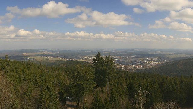 Panorama-Webcam auf dem Kickelhahn - Blick auf Ilmenau Ende März