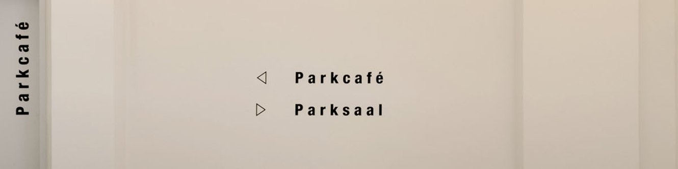 Parkcafé Beschriftung Flurbereich