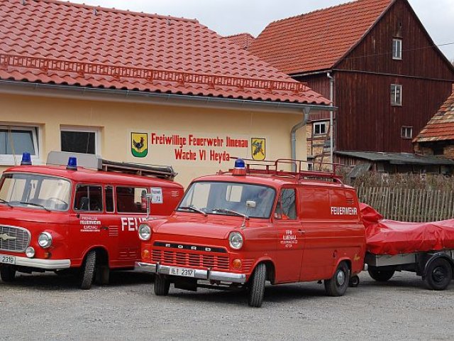 Alte Einsatzfahrzeuge der Feuerwehr Heyda