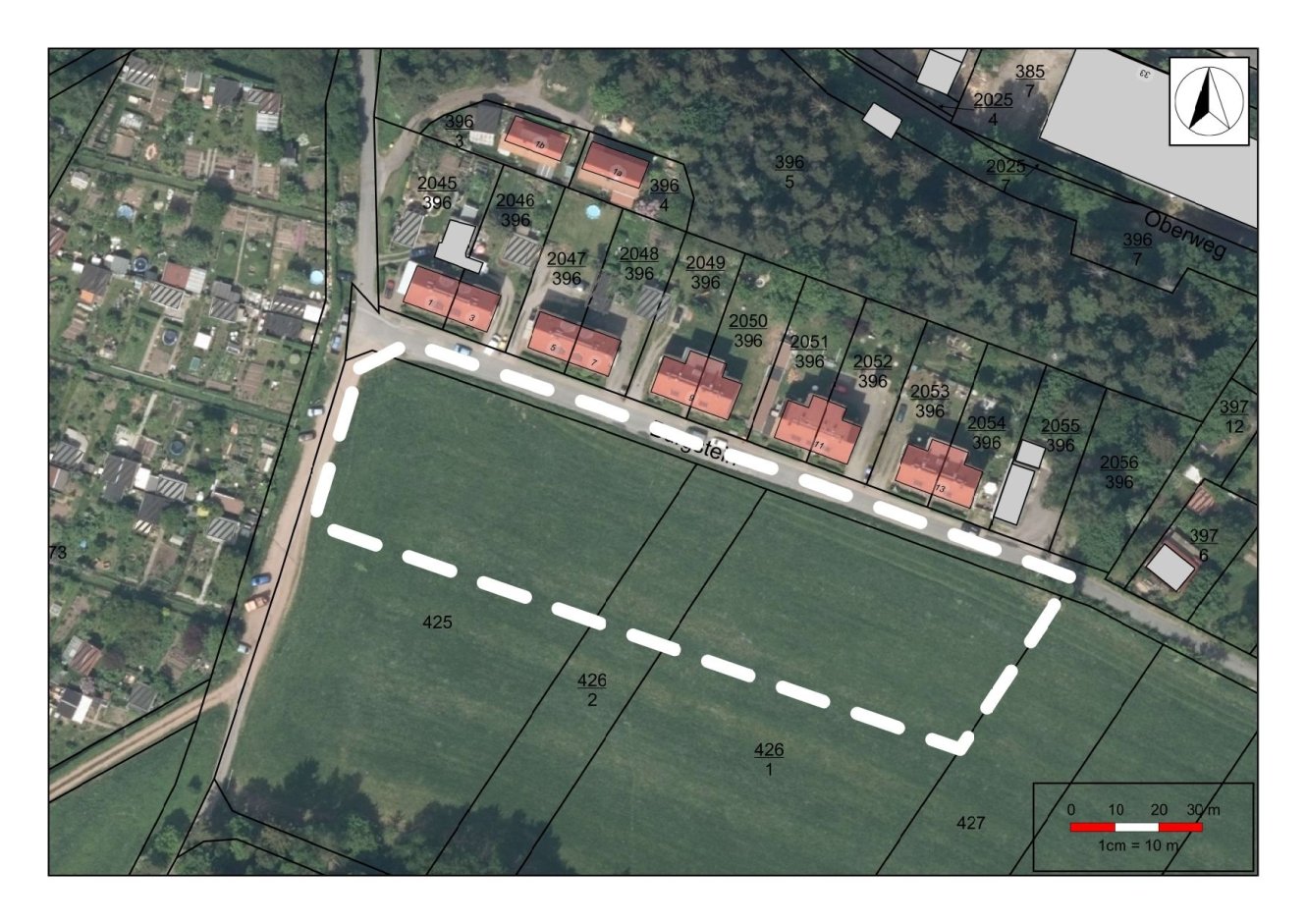 Geltungsbereich Bebauungsplan Nr. 66 der Stadt Ilmenau 'Am Burgstein' im Ortsteil Stadt Langewiesen, Vorentwurf (ohne Maßstab)