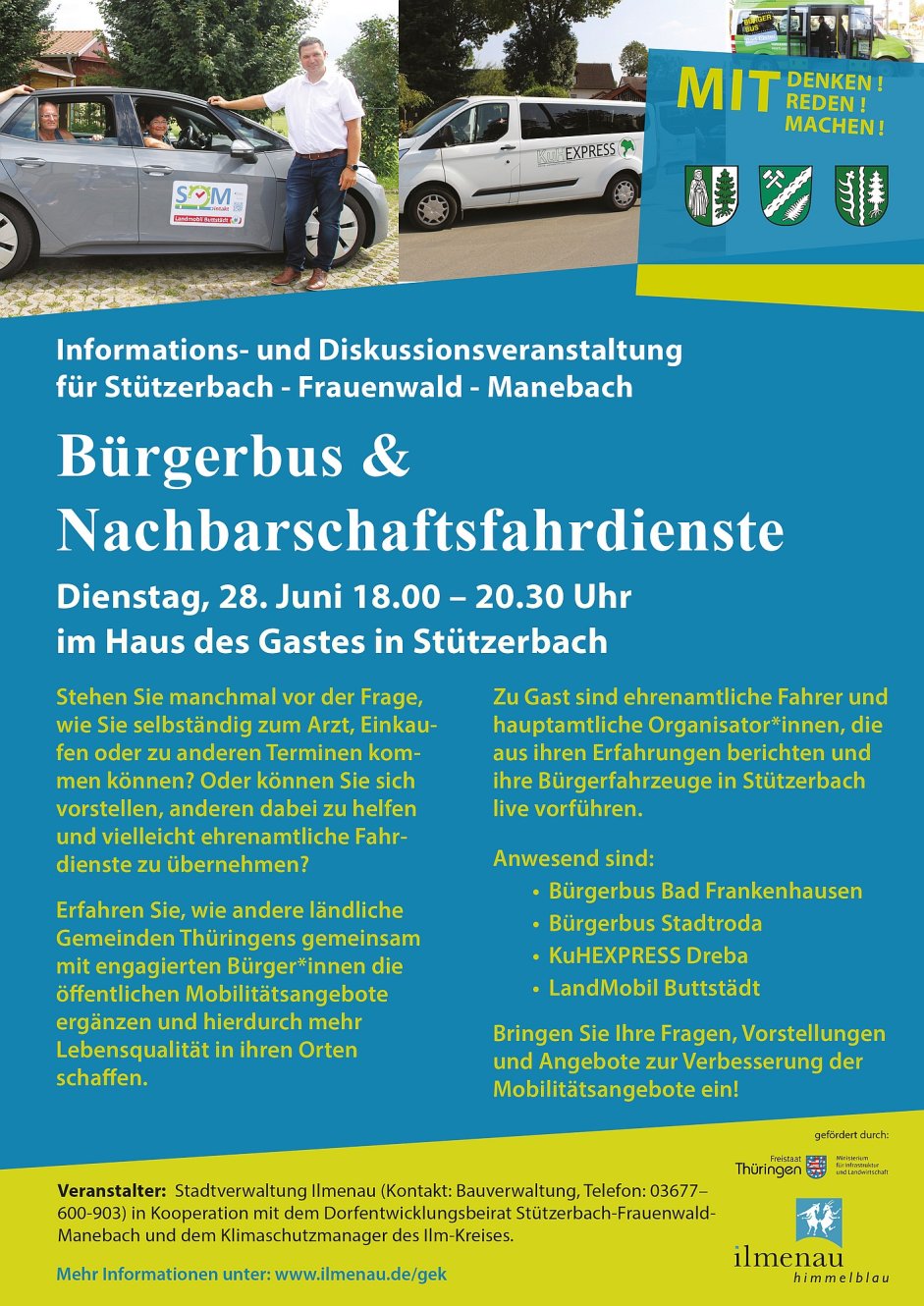 Plakat Bürgerbus & Nachbarschaftsfahrdienste