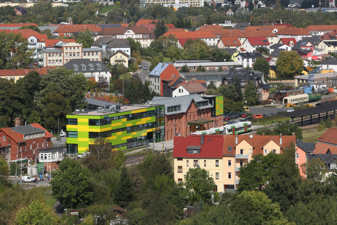 Blick auf Bahnhofsgelände